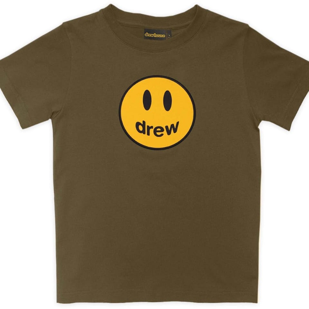 Drew House Mini Drew Mascot Kids Short-Sleeve Tee in Midnight Olive, Size 10